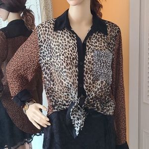 Lush High-Low Button Down Blouse